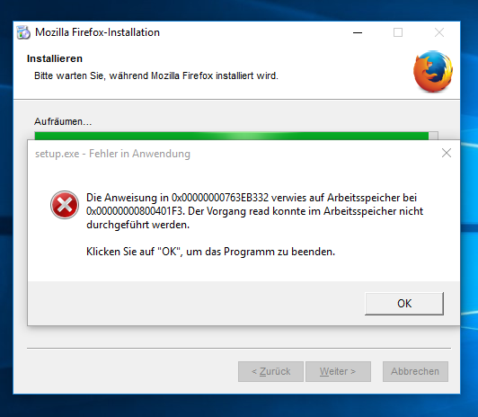 [SOLVED] [EX-100 - v0.9.88.0] [RS1 Build 14393.693] Windows Firewall causes *memory error* during installation Unbena11