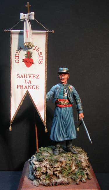 Porte bannière des zouaves pontificaux en 1870 Zouave10