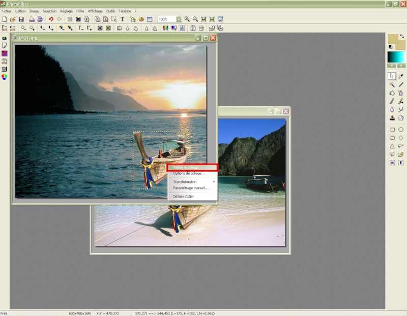Comment insérer une image sur une autre avec Photofiltre Photof23