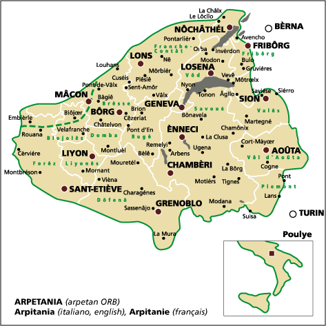 Carte de l'arpitan (Arpitanie, pays «francoprovençal») Map_ca10