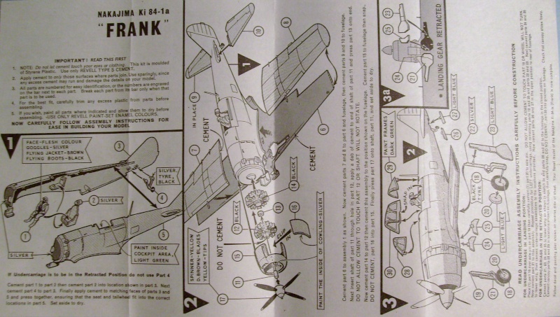 Multi-présentation REVELL KAWASAKI Ki 61  HIEN "TONY" 1/72ème Réf H621  /  NAKAJIMA Ki 43 HAYABUSA 1/72ème Réf H641 / NAKAJIMA Ki 84 1a HAYATE 1/72ème Réf H637 S7307356