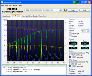 Nero CD / DVD Speed Screen10