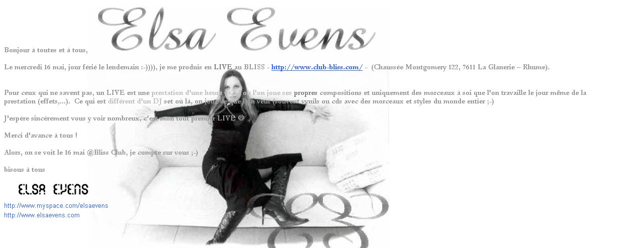 Mercredi 16 Mai: Bliss presents ELSA EVENS Elsa_e10