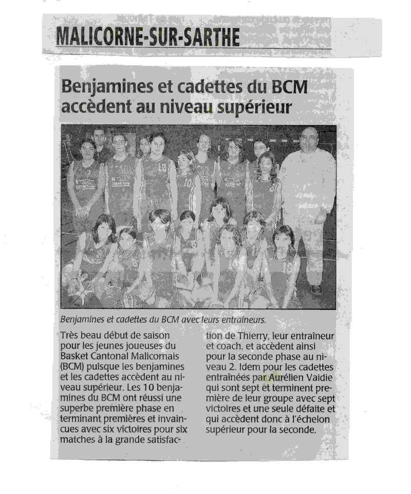 Le BCM dans la presse Cadett12