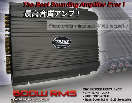 TRANS  600W RMS 4CH high technology JAPAN Amplifier Tra45512