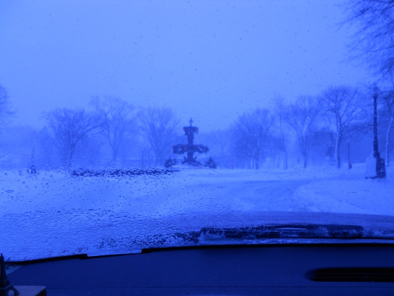 La tempête de neige, vue de ma voiture en allant faire le plein de ma bouteille d'oxygène 11110