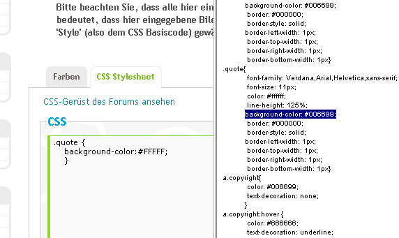 Farbe von Zitat ändern Css10