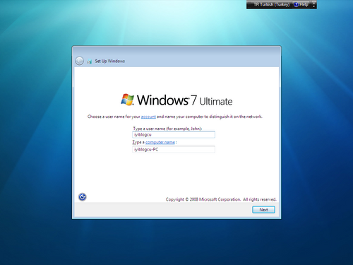 Windows 7 Kurulum 1501wi21