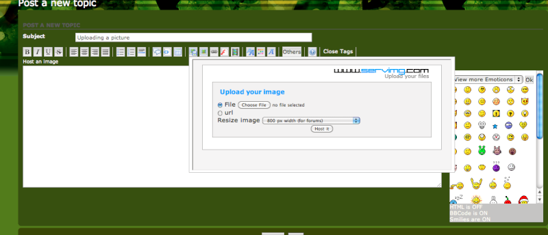 Uploading a picture to the forum Screen14