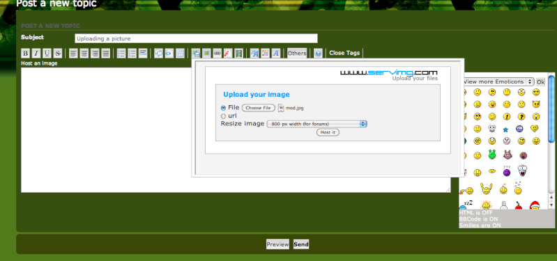 Uploading a picture to the forum Screen15