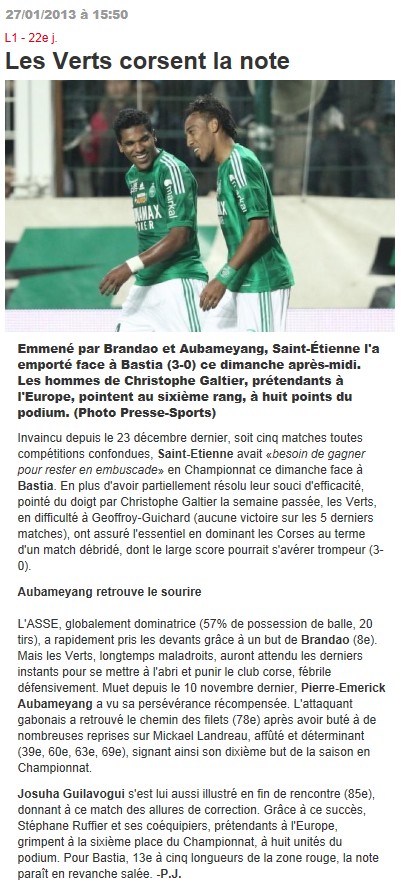 St Etienne 3-0 Bastia S112