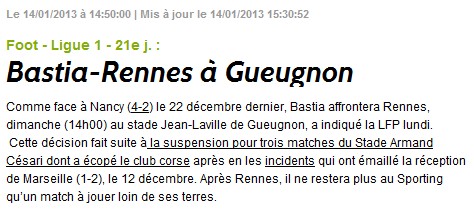 Bastia - Rennes S63