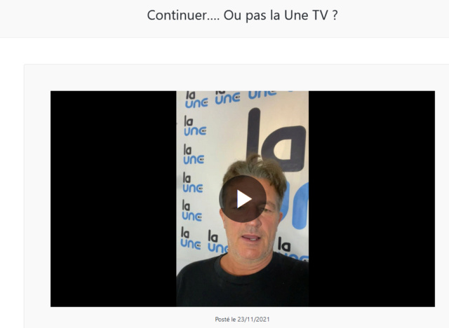 La "Une TV" de Richard Boutry (alias Ricardo)  - Présentation et live de lancement Contin10