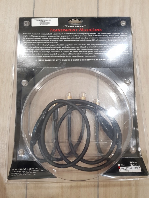 Used Transparent Audio MusicLink RCA Interconnect Cable (1 Meter) SOLD 20180721