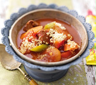 Marokkanische Gemüsesuppe mit Couscous Lachsf11
