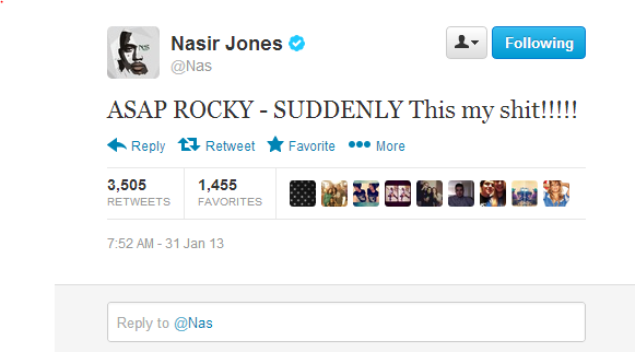 Nas shouts out A$AP Rocky Nassas10