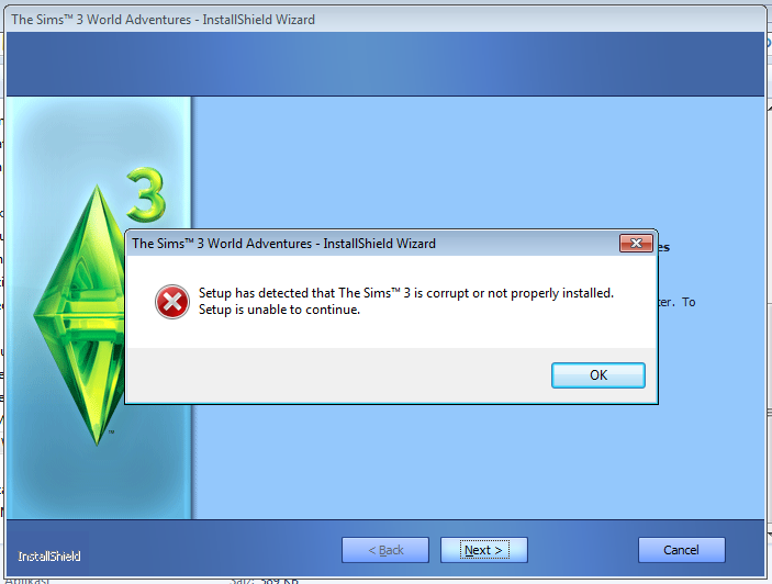 The Sims 3 can't install expansion pack. [SOLVED] The_si11