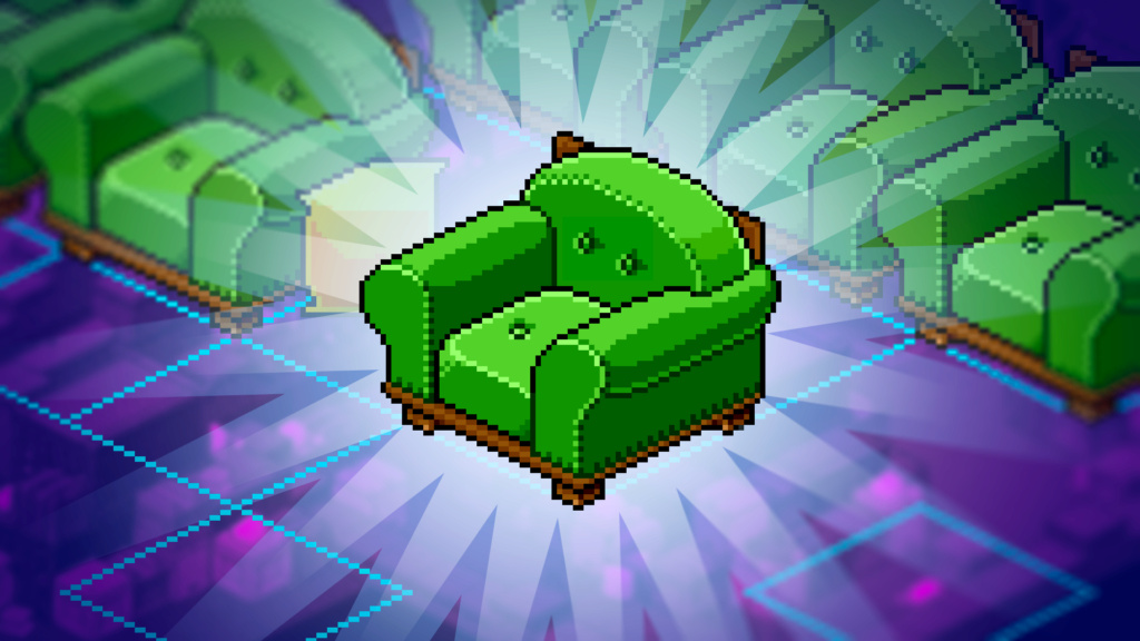 habbo - Poltrona verde Habbo Club NFT Armcha11