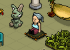 Cuscino in pelle nera raro in catalogo su Habbo Origins Immag736