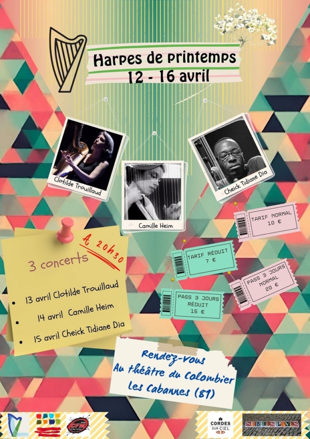 Concerts du festival de Printemps des Harpes de Taranis, 13, 14 et 15 avril, à Cordes-sur-Ciel (Tarn) Dernie11