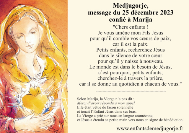 Medjugorje - Message du 25 Décembre 2023 confié à Marija Messag13