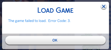 [SEASONS UPDATE] "The game failed to load. Error Code: 3" in main menu, can't load game. [SOLVED] Untitl11