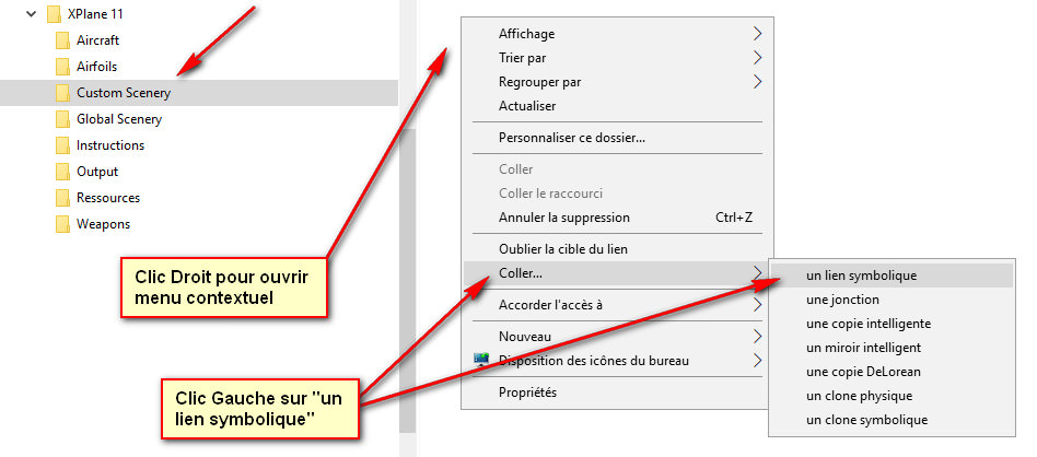 Utiliser des liens Symboliques pour Xplane Axkv9f10