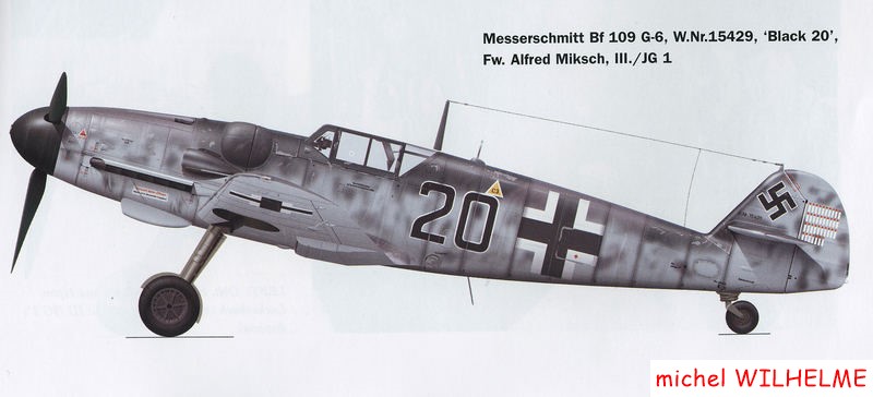 1/72 MESSERSCHMITT BF 109 .G.6 Alfred MIKSCH .Pays  Bas 1943 kit az model Me-bf-11