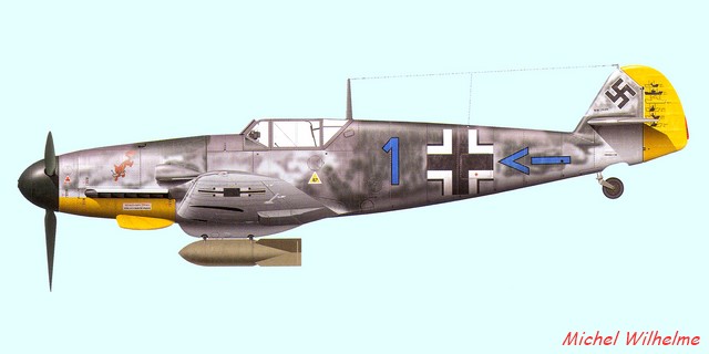 MESSERSCHMITT BF 109 F-4/B (jabo) JG 2.Frank LIESENDAHL. KIT 1:72 . azmodel Messer21
