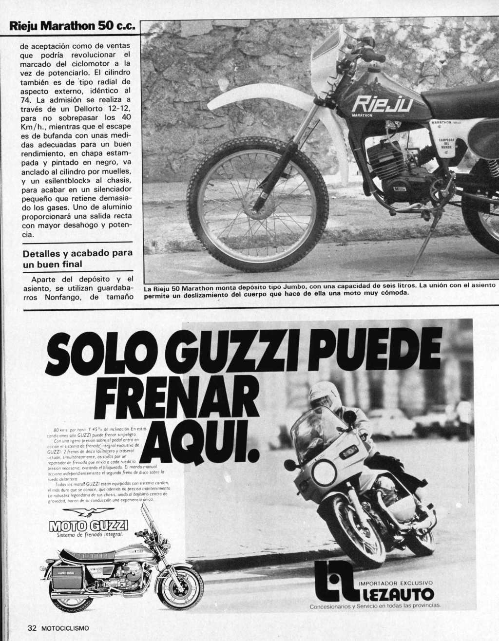 Prueba Rieju Marathon 50 revista Motociclismo 1982 Report10