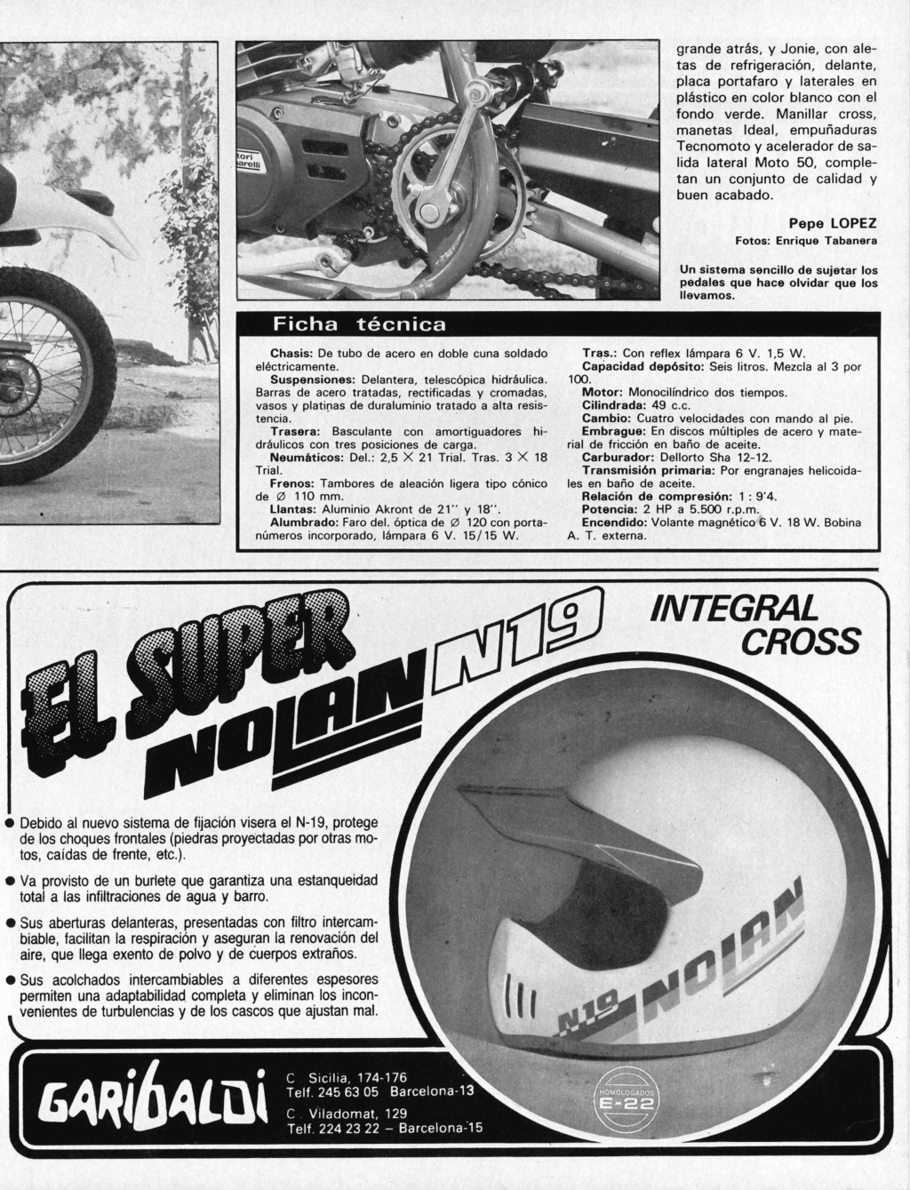 Prueba Rieju Marathon 50 revista Motociclismo 1982 Report13