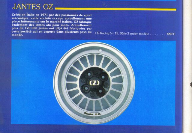  référence  jantes Oz Oz640x10