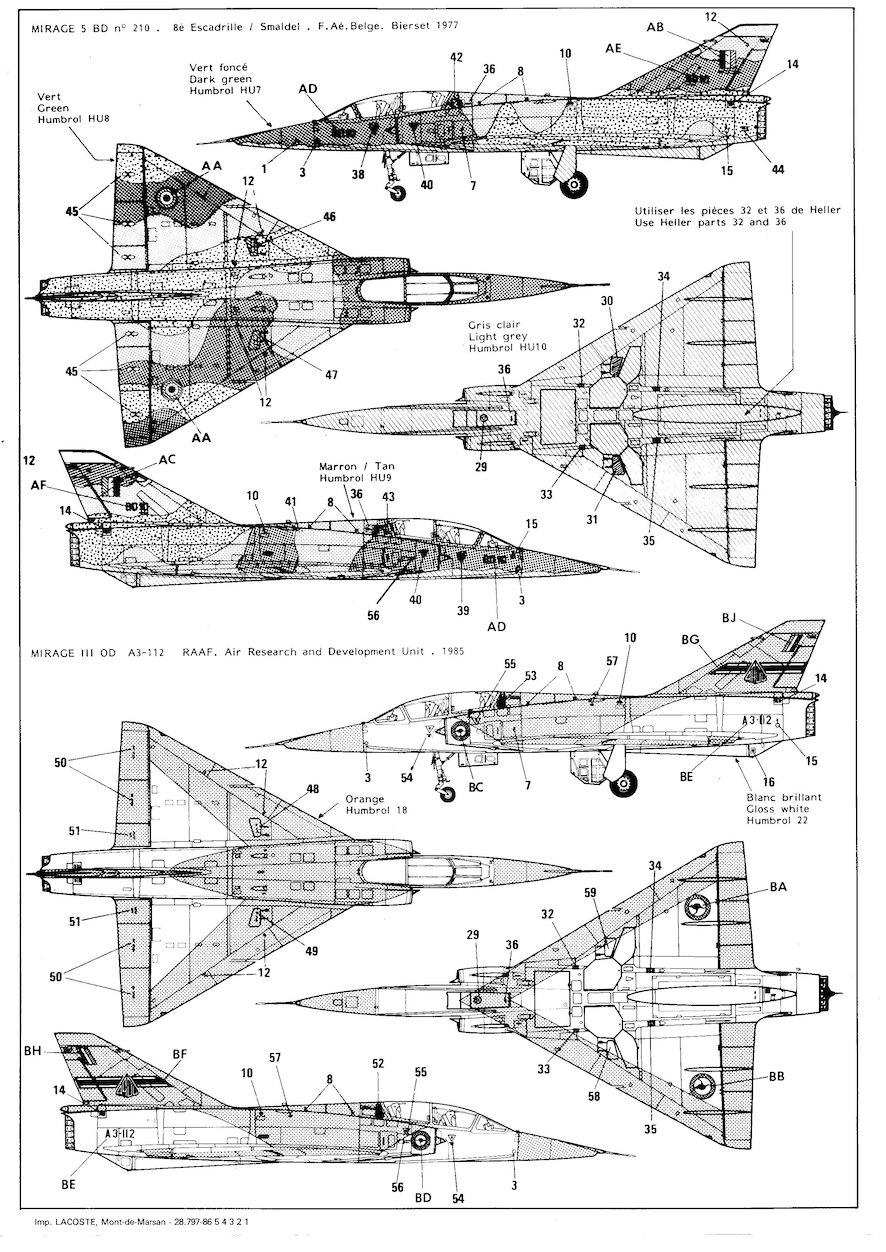 [Graphy Air] Dassault Mirage IIIBE/5BD/IIIOD, Kit n°1, 1/72 Notice14