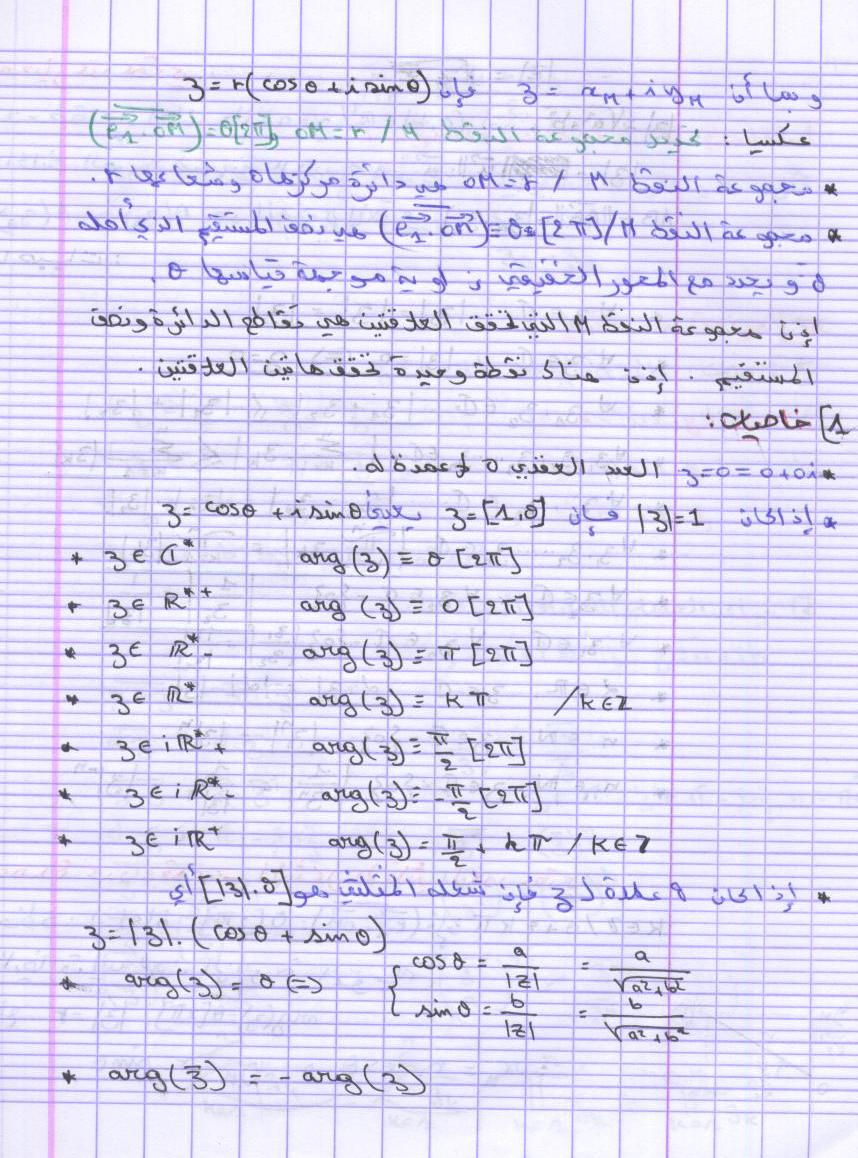 ملخص لدرس الاعداد العقدية Math_015