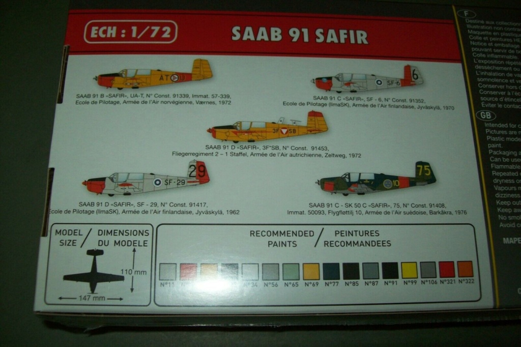 SAAB 91 SAFIR 1/72ème Réf 80287 Boite_11