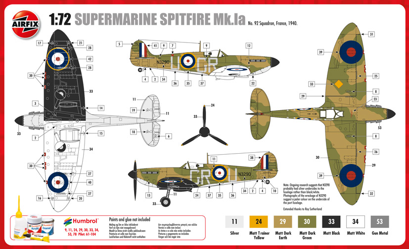 [AIRFIX] SUPERMARINE SPITFIRE Mk Ia  N°92 Squadron DUNKERQUE FRANCE 1940 Réf A010718 N_new_10