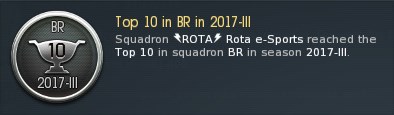 Conquistas do Esquadro ROTA no War Thunder Top-1010