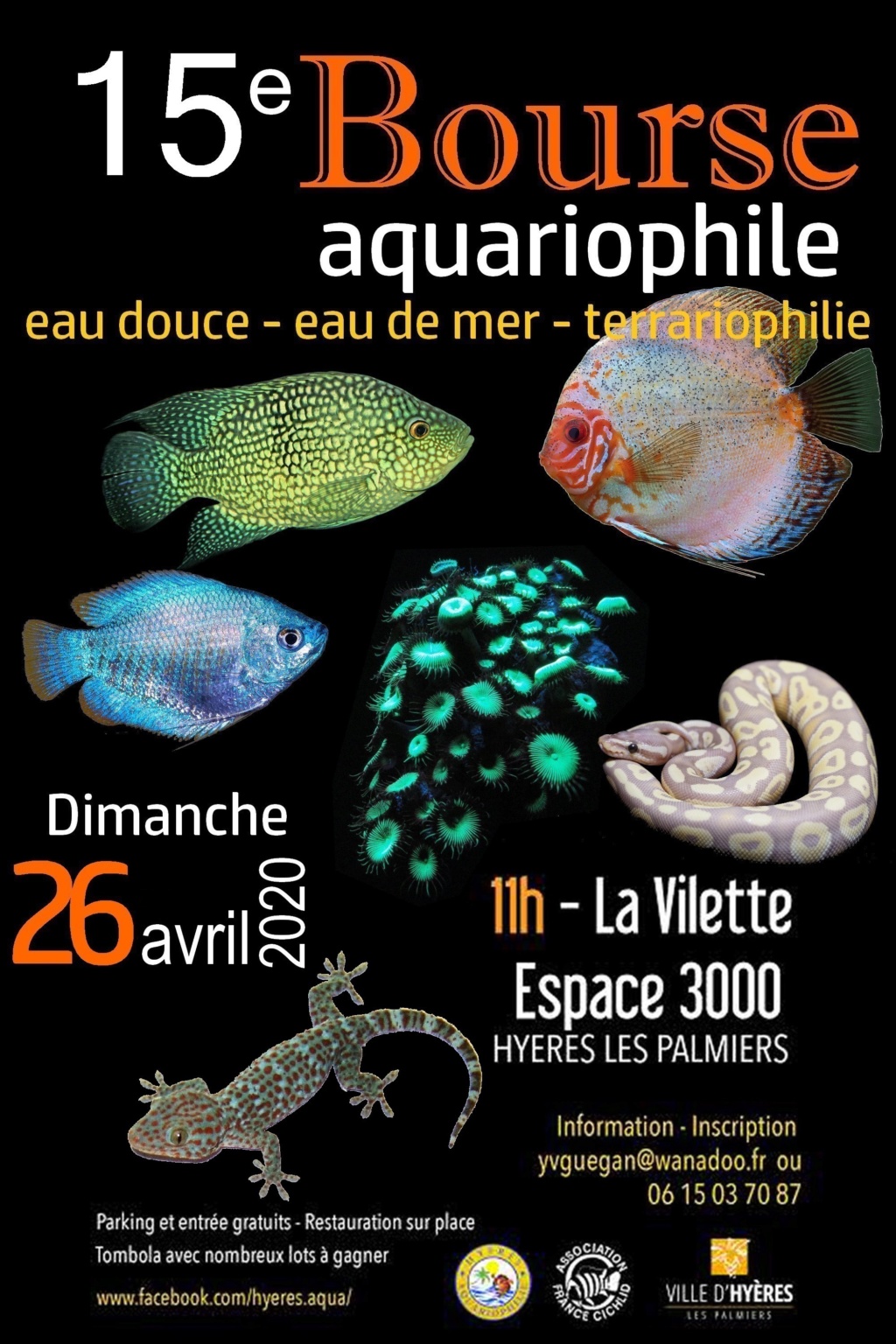 Bourse aquariophile et terrariophile, 26 avril 2020 à Hyères Affich13