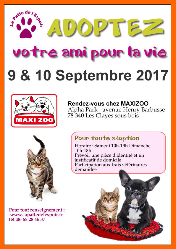 9-10 septembre 2017 : Week end Adoption Maxizoo Les Clayes sous Bois (78) 2017-012