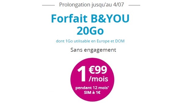 Quatrième prolongation de l'offre B&YOU 20Go à 1,99€/mois Bandyo11