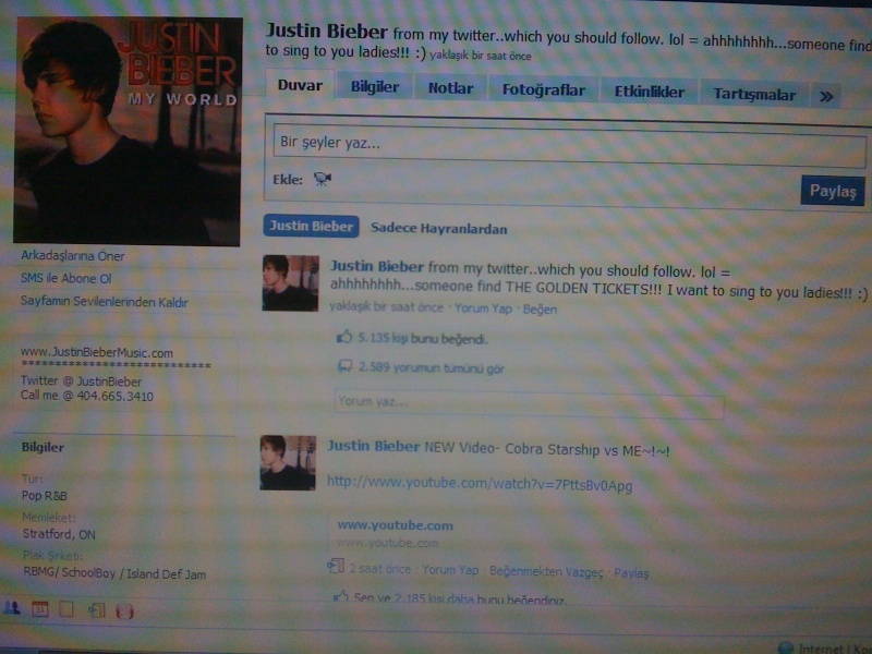 Justin'in Orjinal Facebook'u Facebo10
