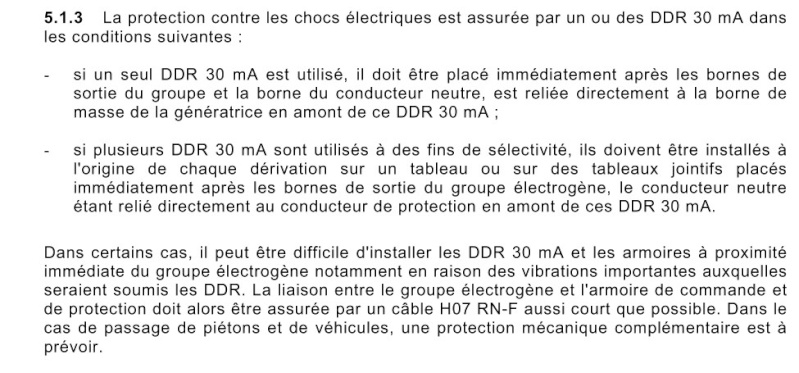 Protection contre les surcharges d'un groupe électrogène portatif Nfc_c412