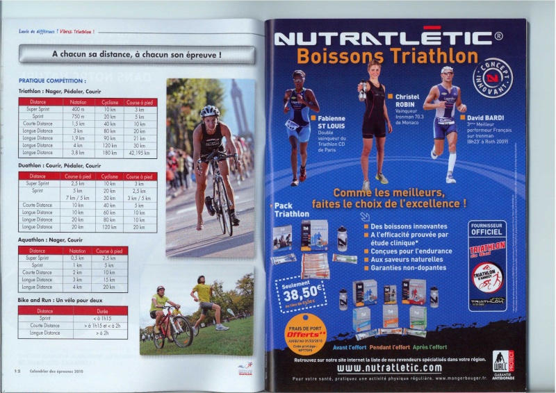 Triathlete magazine de ce mois !!! dans le supplément calendrier 2010 Energy10