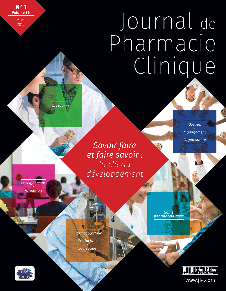 Télécharger : Journal de Pharmacie Clinique  Mars 2017 Image11