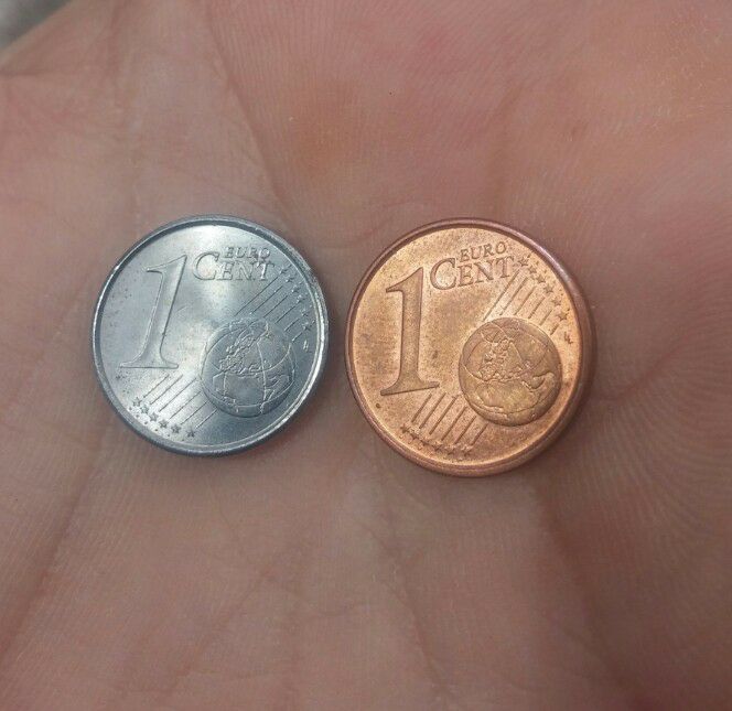 1 Céntimo de euro con diferente aleación. Error de acuñación 20799110