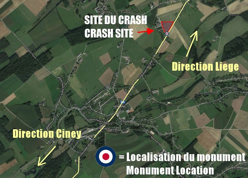 RAF Halifax plane shot down in Hamois Belgium 1942 Commémoration 21 oct 2017 15h30 Plan_s10