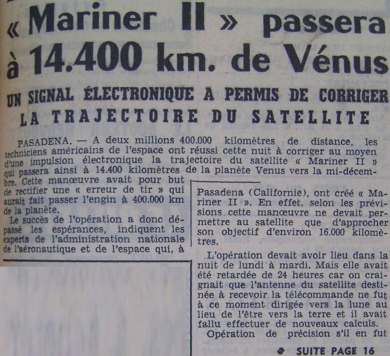 27 août 1962 - Mariner 2 - 1er survol réussi de Vénus 62090610