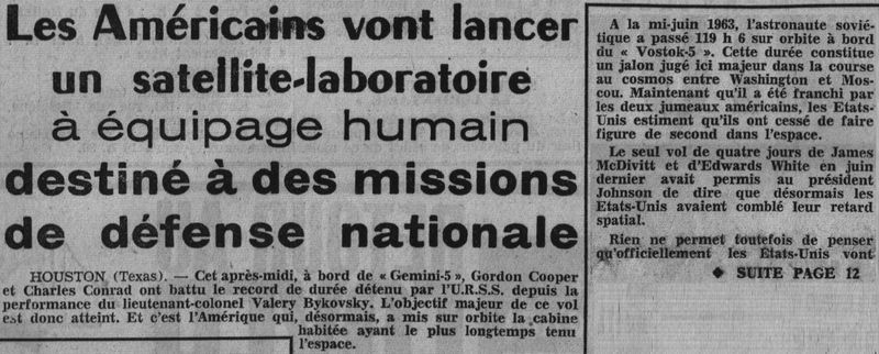 21 août 1965 - Lancement de Gemini 5 65082710