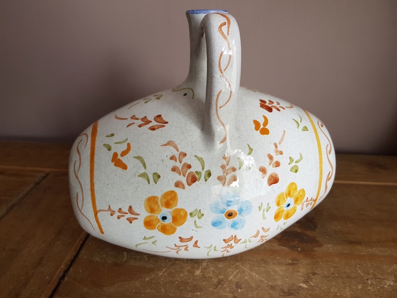 Hand Painted Pottery Barrel Decanter 20170811