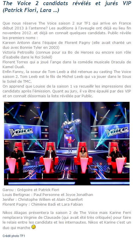 Patrick : Juré VIP équipe de Garou à The Voice Patric13